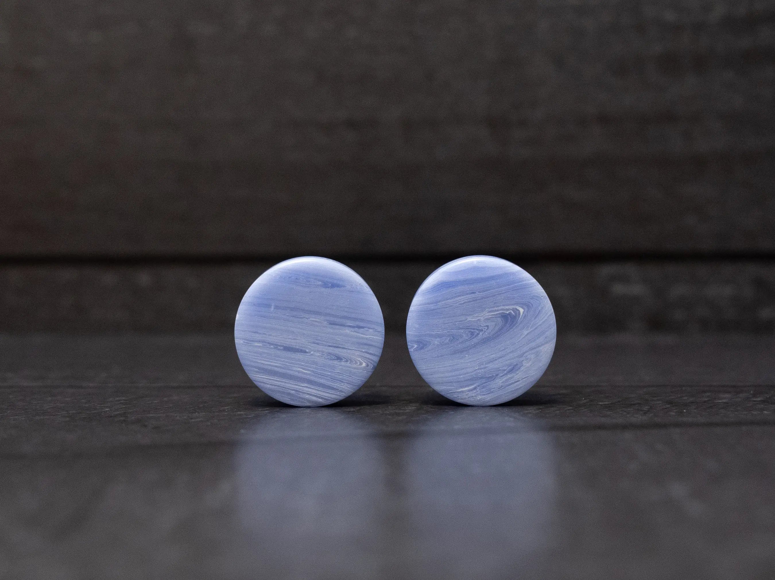 Blue Lace Agate Concave Plugs