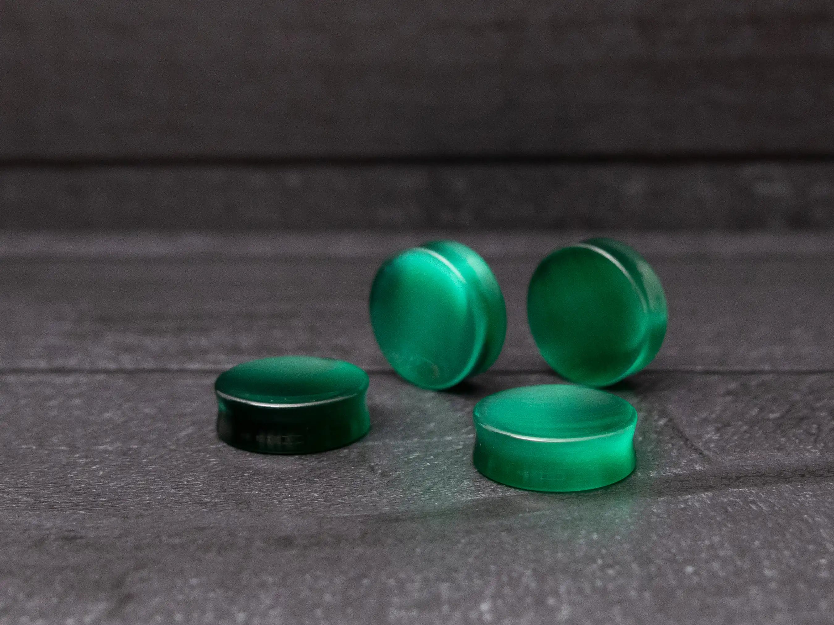 Green Cats Eye Concave Plugs