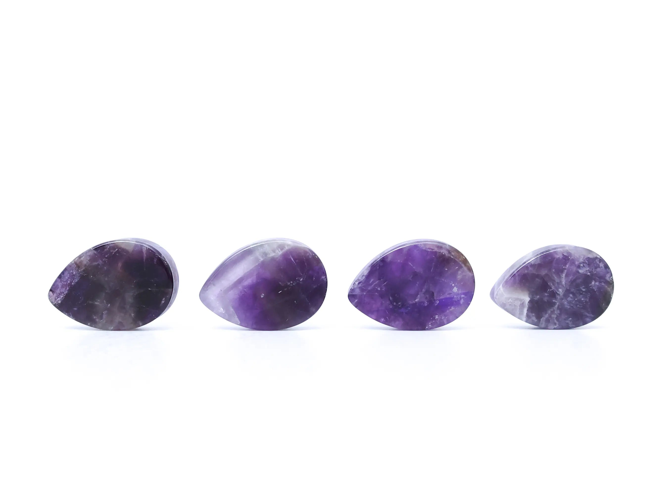 Purple Amethyst Teardrop Plugs