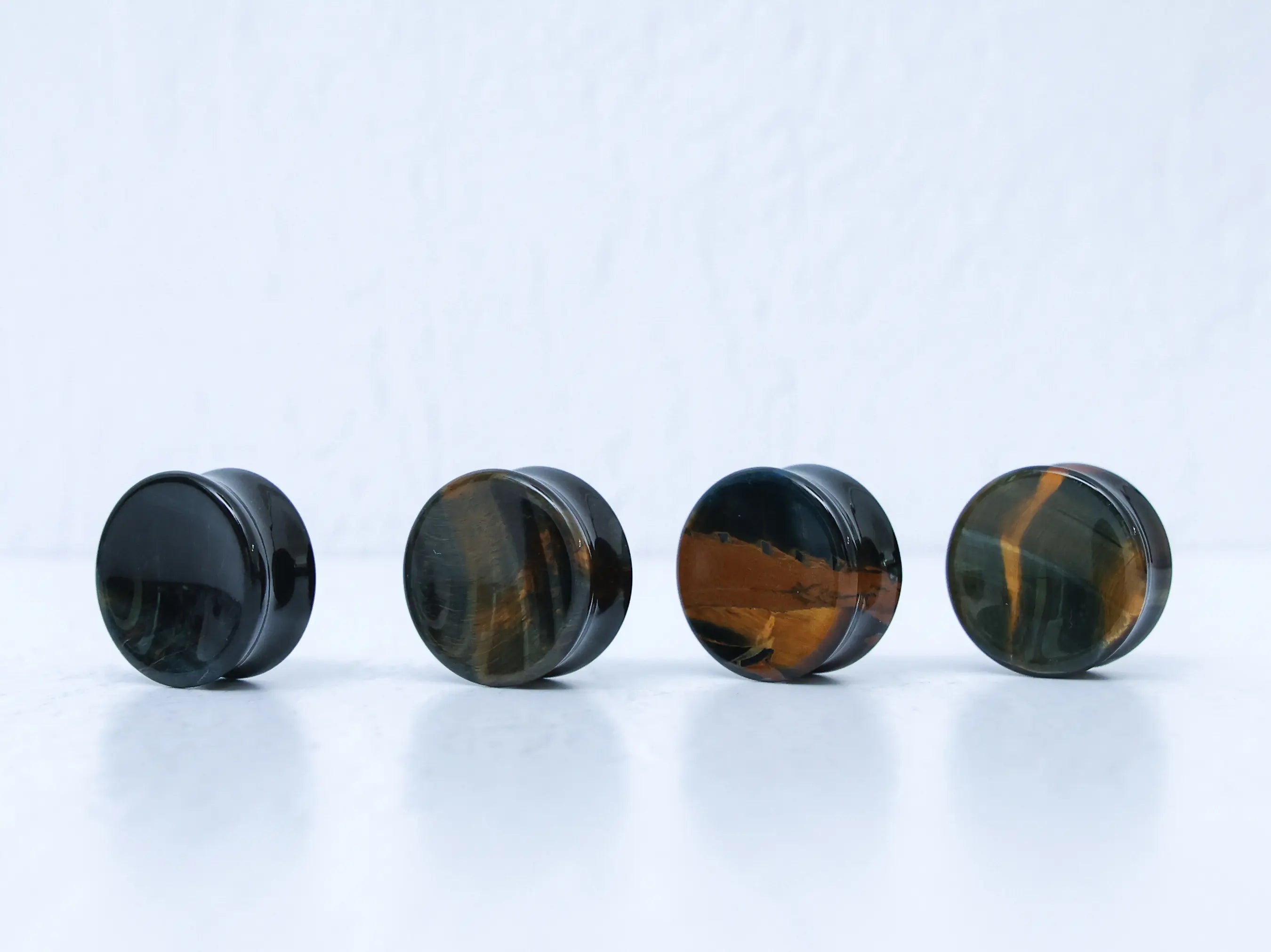 Blue Tigers Eye Concave Plugs