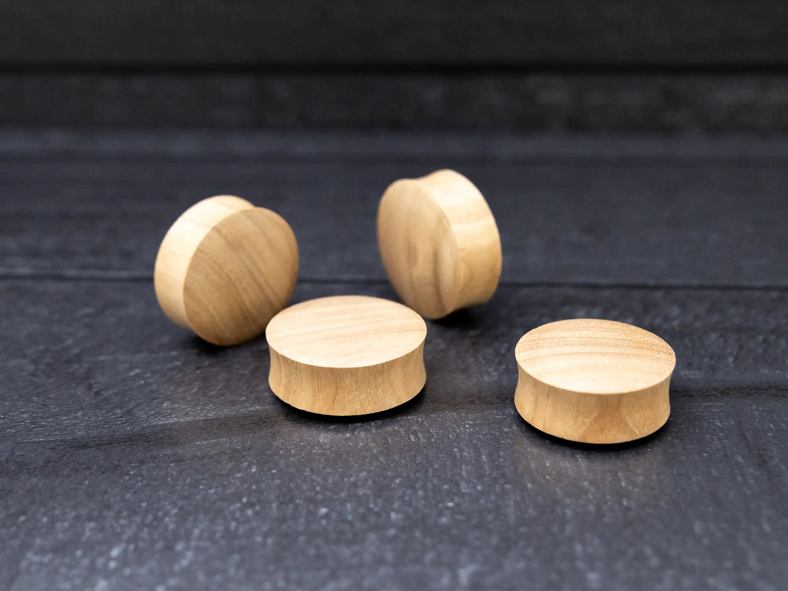 Chestnut wood double flare plugs