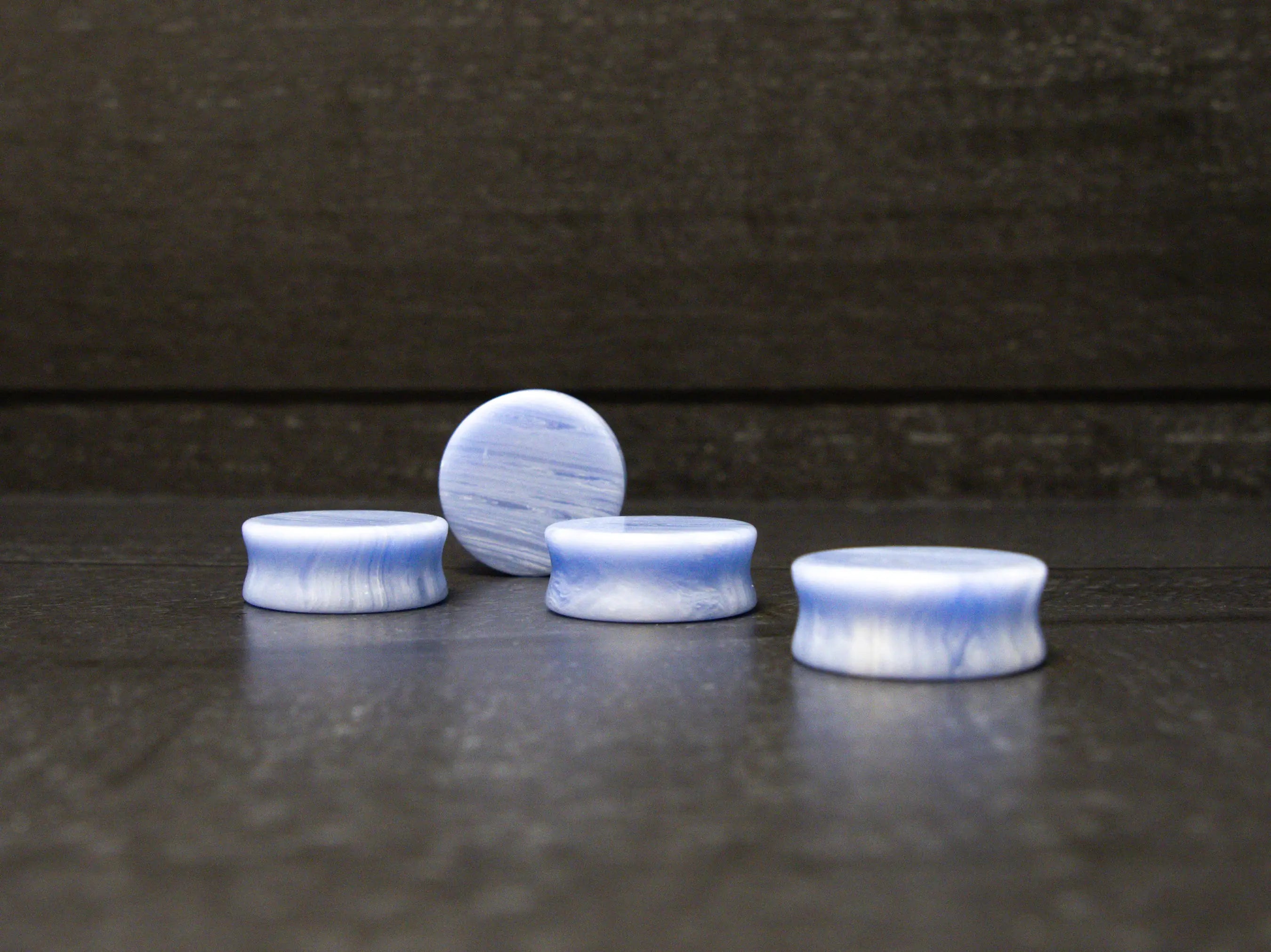 Blue Lace Agate Concave Plugs