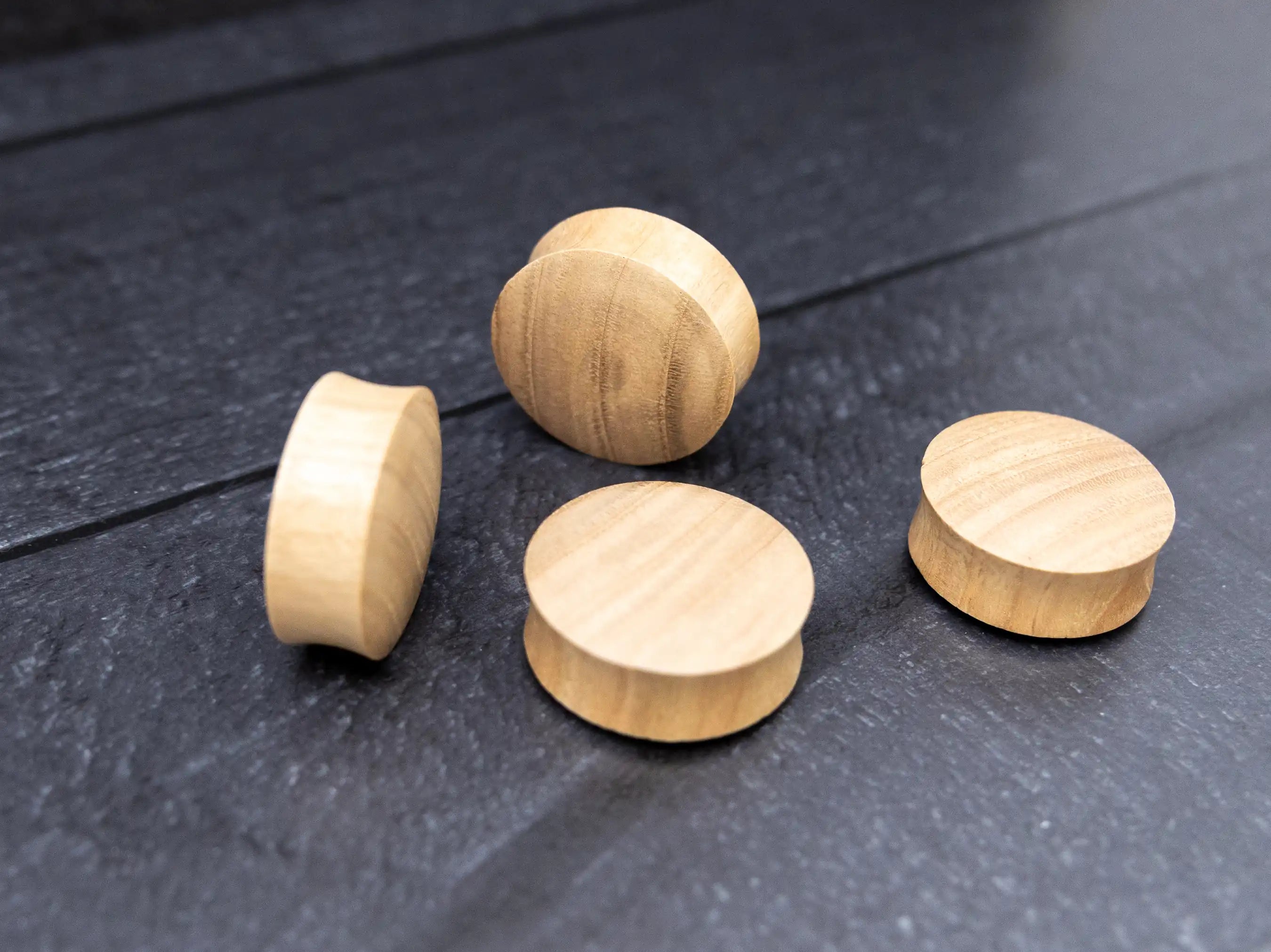 Chestnut wood double flare plugs