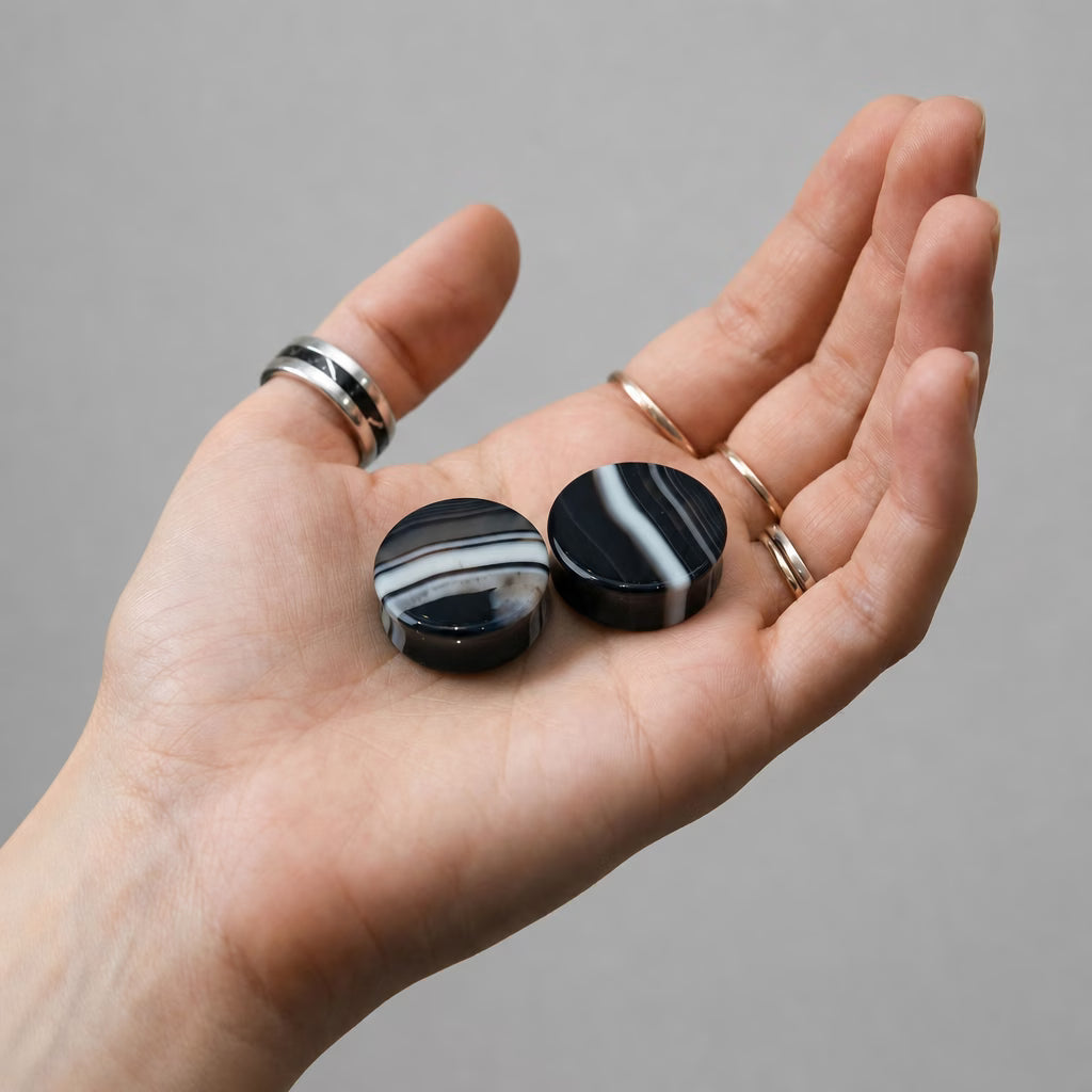 Black Striped Agate Plugs