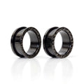 Black Hammered Steel Tunnels, pair on white