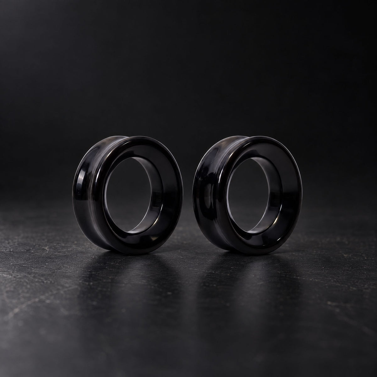 Black Obsidian Tunnels, pair on black