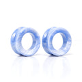 Blue Agate Tunnels, pair on white