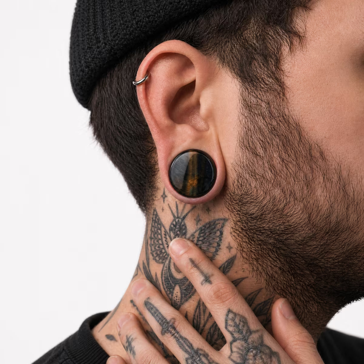 Blue Tigers Eye Concave Plugs