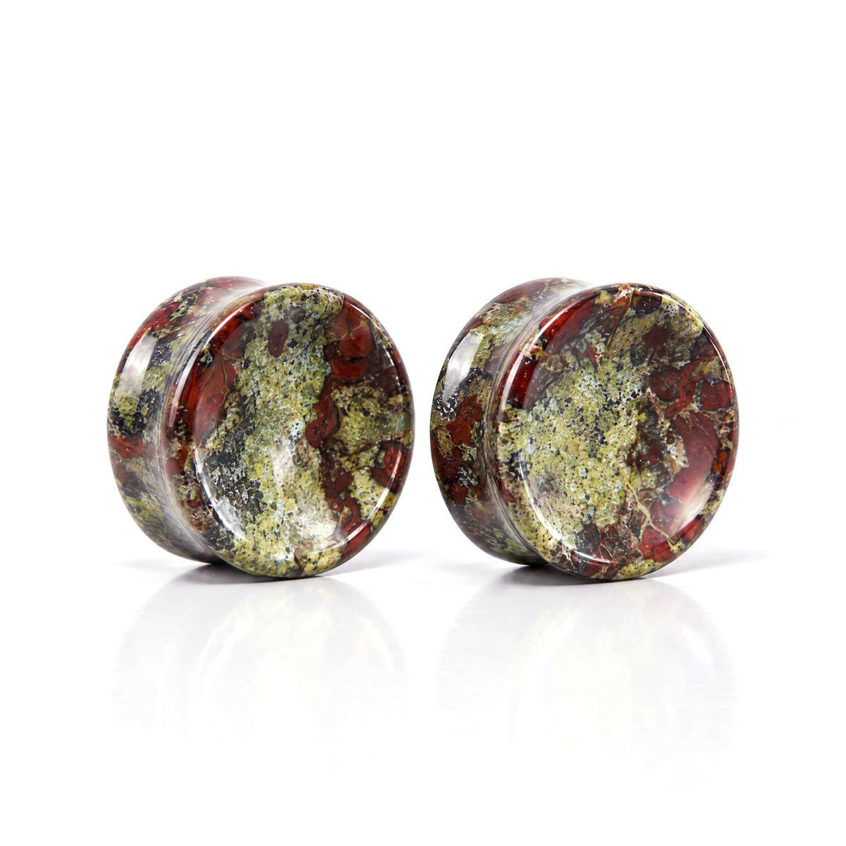 Dragons Blood Concave Plugs, pair on white