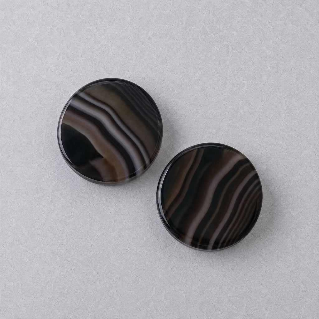Smokey Striped Agate Plugs