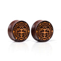 Tribal Wood Plugs, pair on white