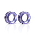 Violet Cats Eye Tunnels, pair on white