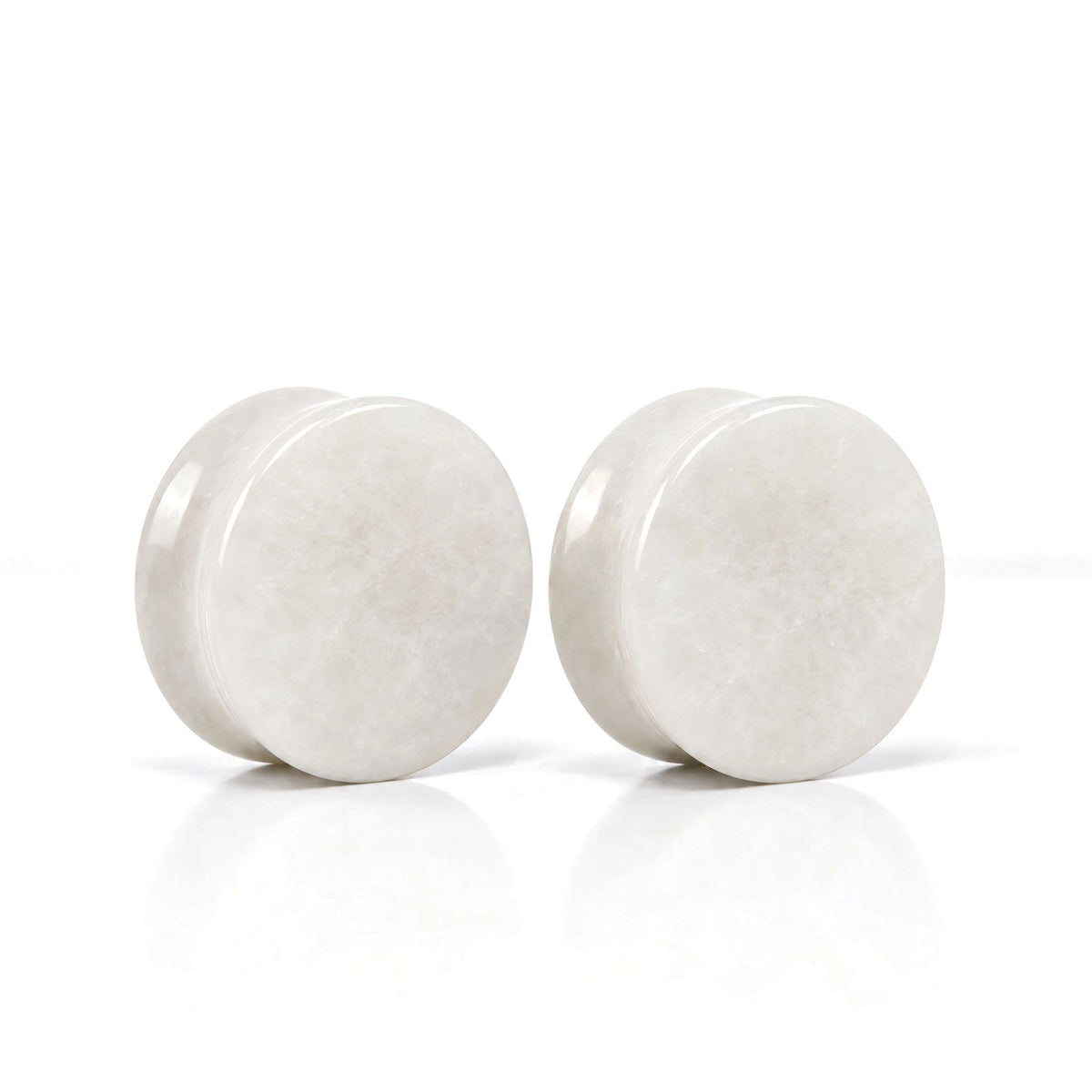 White Jade Plugs, pair on white